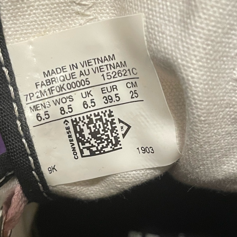 Converse - Purple w/ pink laces - Summer Goals - M6.5/W8.5 - Picture 4 of 4